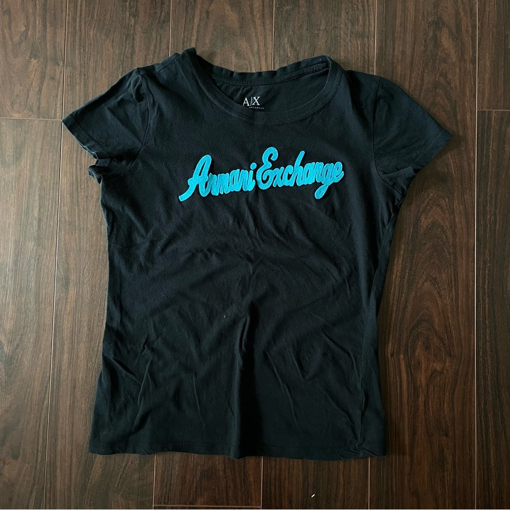 Vintage Y2K Armani Exchange Black Logo Tee